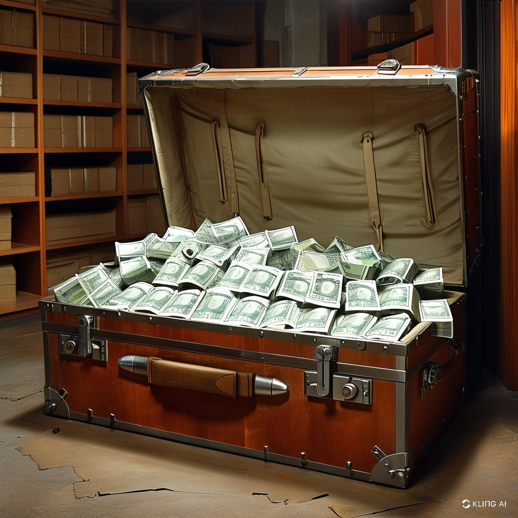 1x1 norme valise remplie de billets