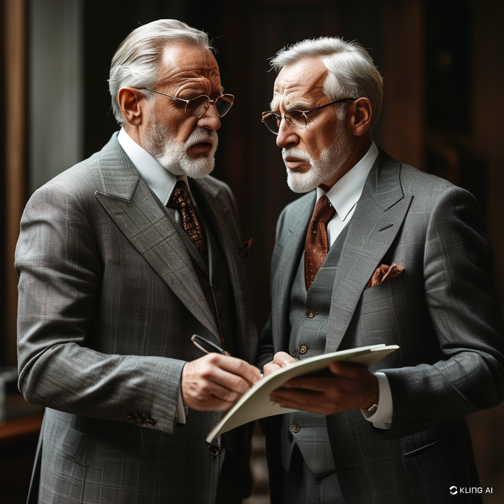 1x1 deux hommes vieux en costume cra